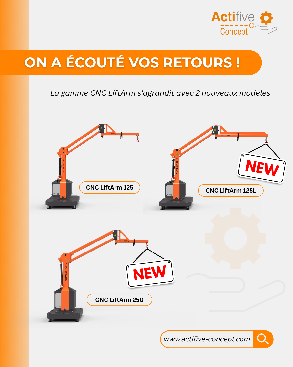 Potence de levage mobile 125, 125L, 250 kg